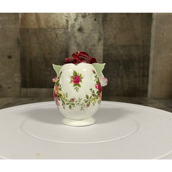 Rare Royal Albert Old Country Roses Scoop Vase with Flowers - Picture 7 of 11